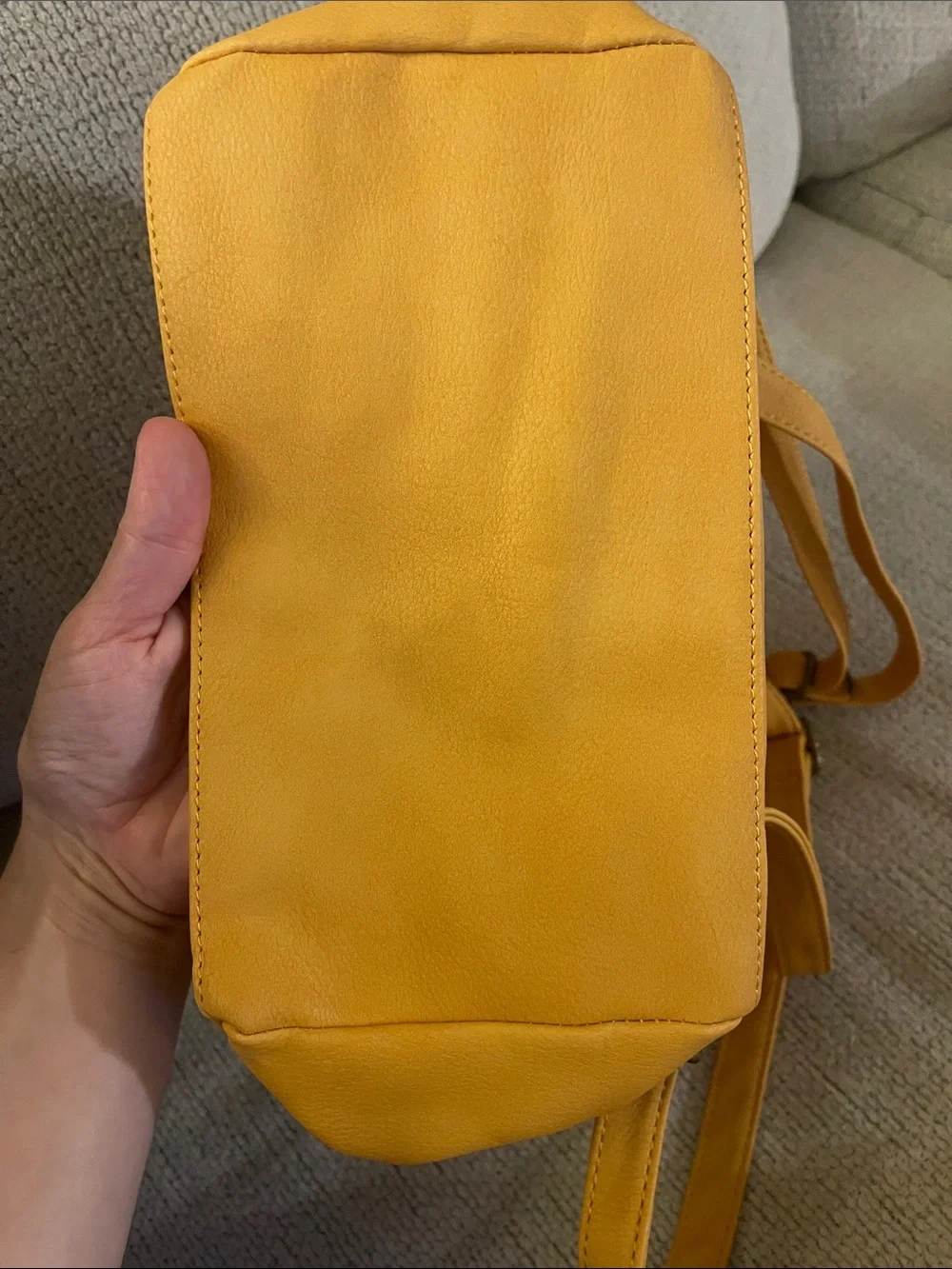 Woman’s Yellow Leather Backpack - Stylish Everyday Carry